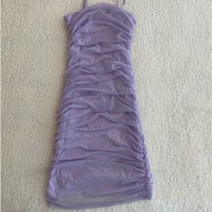 Purple ruched tube dress